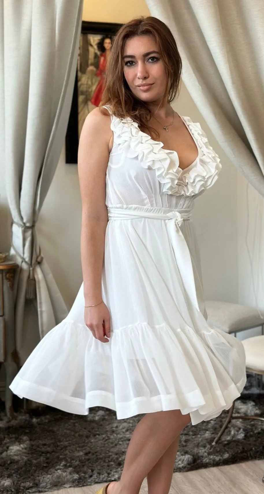 In Bloom Knee Length 3/4 Sleeves Dress