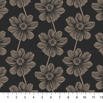 Indelible - Silvertone Anemone by Anna Maria Textiles for Northcott by the yard 3363