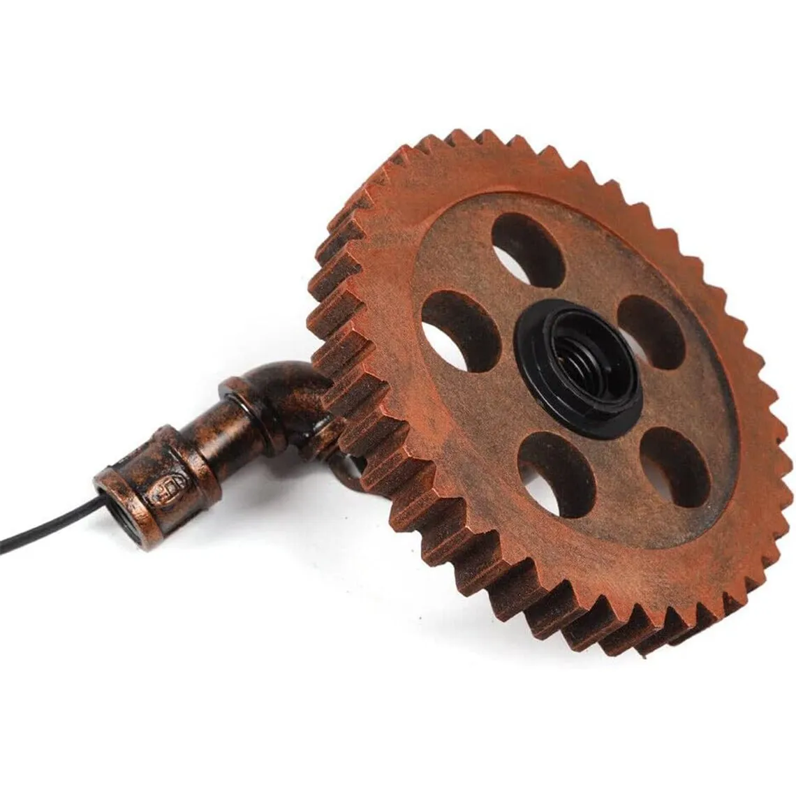 Industrial Retro Style Gear 7 Light Rustic Chandelier for Farmhouses and Restaurants