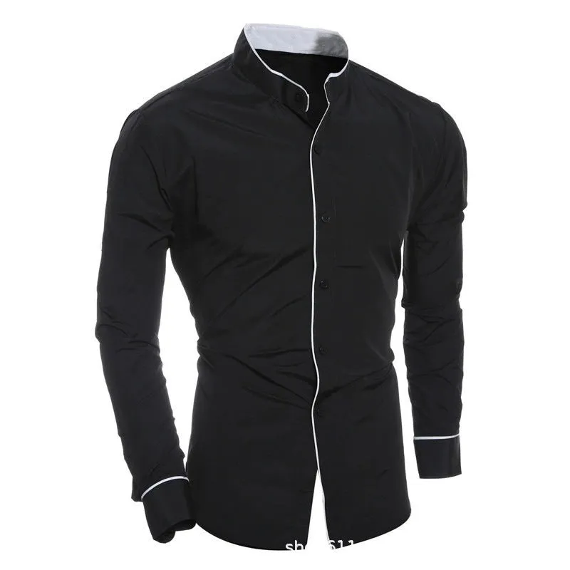 INSTOCK-simple casual Korean style slim long sleeve shirt