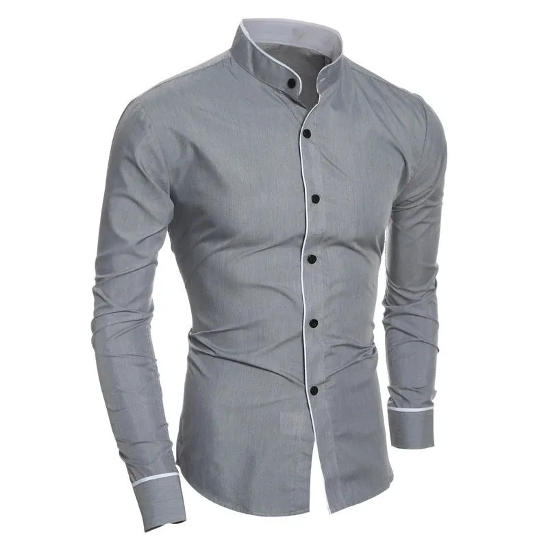 INSTOCK-simple casual Korean style slim long sleeve shirt