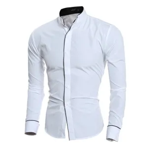 INSTOCK-simple casual Korean style slim long sleeve shirt