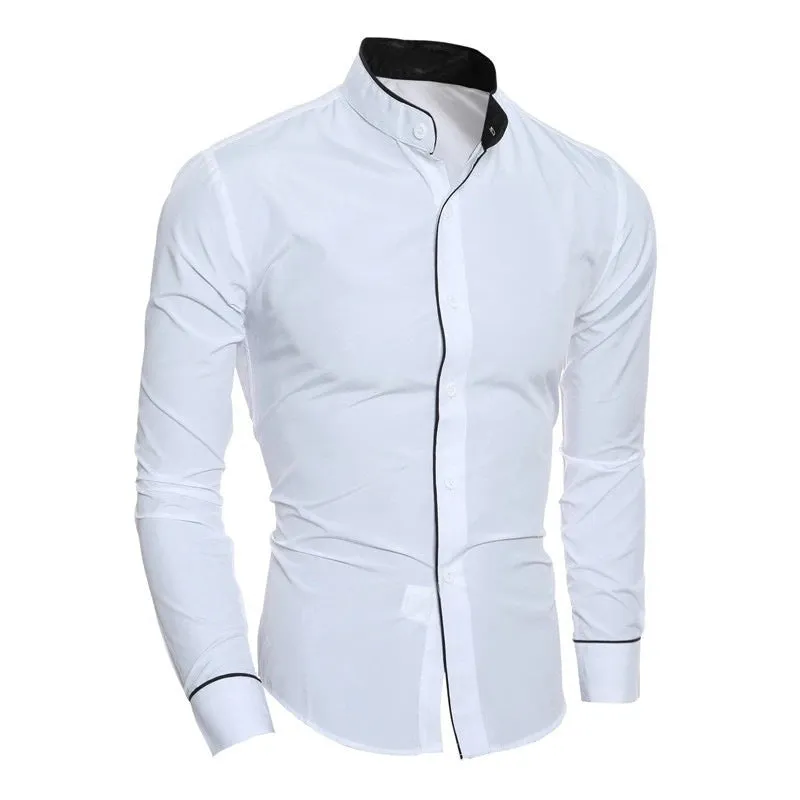 INSTOCK-simple casual Korean style slim long sleeve shirt