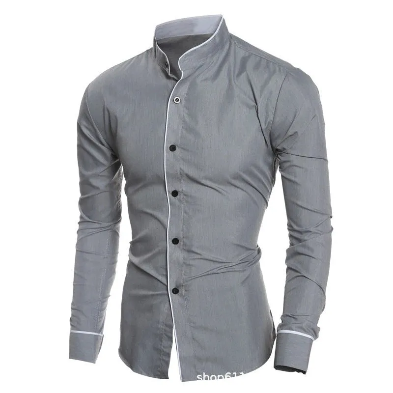 INSTOCK-simple casual Korean style slim long sleeve shirt