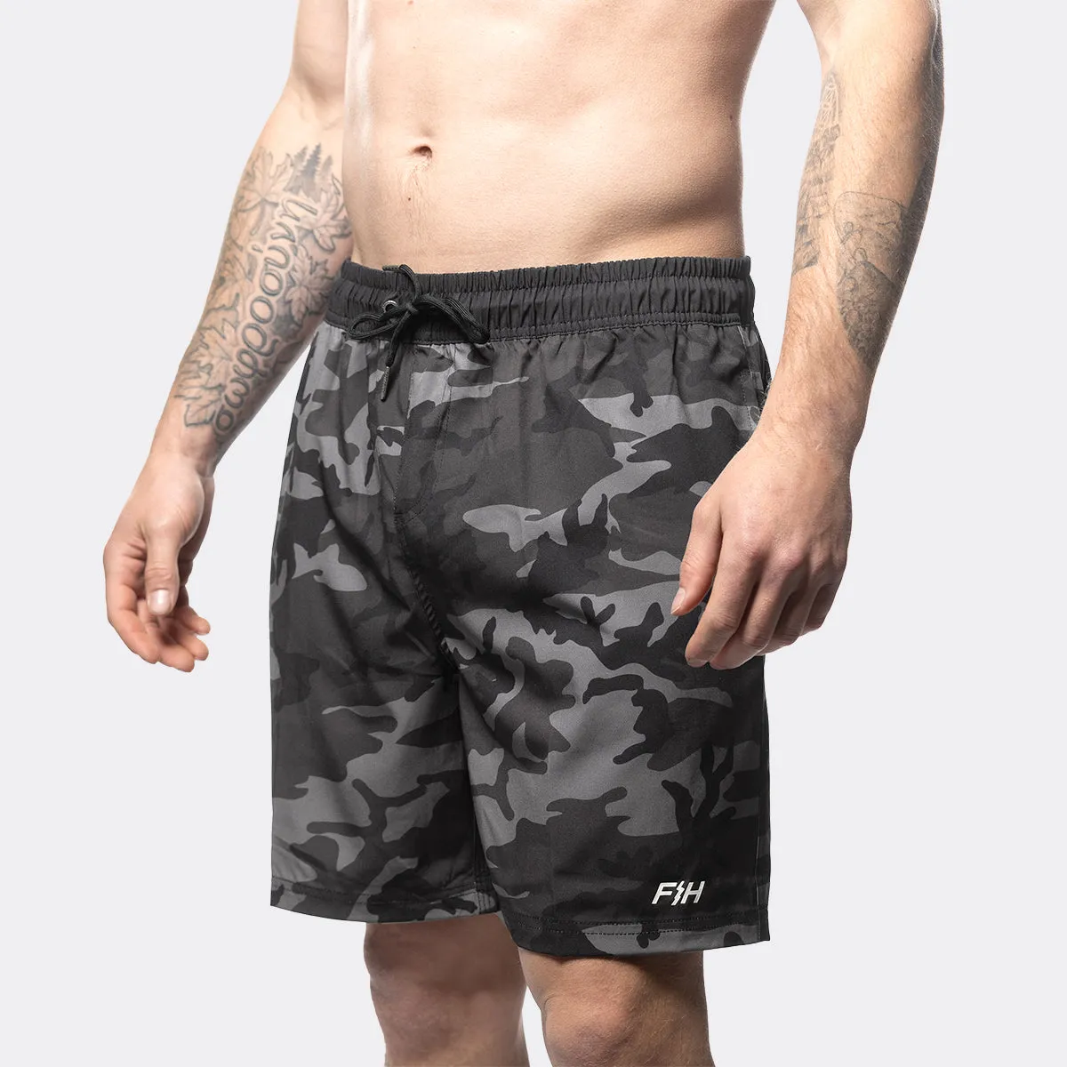 Jack Hybrid Short - Black Camo