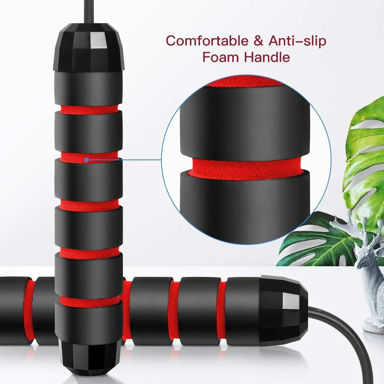 Jump' Rope Tangle-Free Rapid Speed Jumping Rope Cable with Ball Bearings Steel Skipping Rope Gym Fitness Home Exercise Slim Body