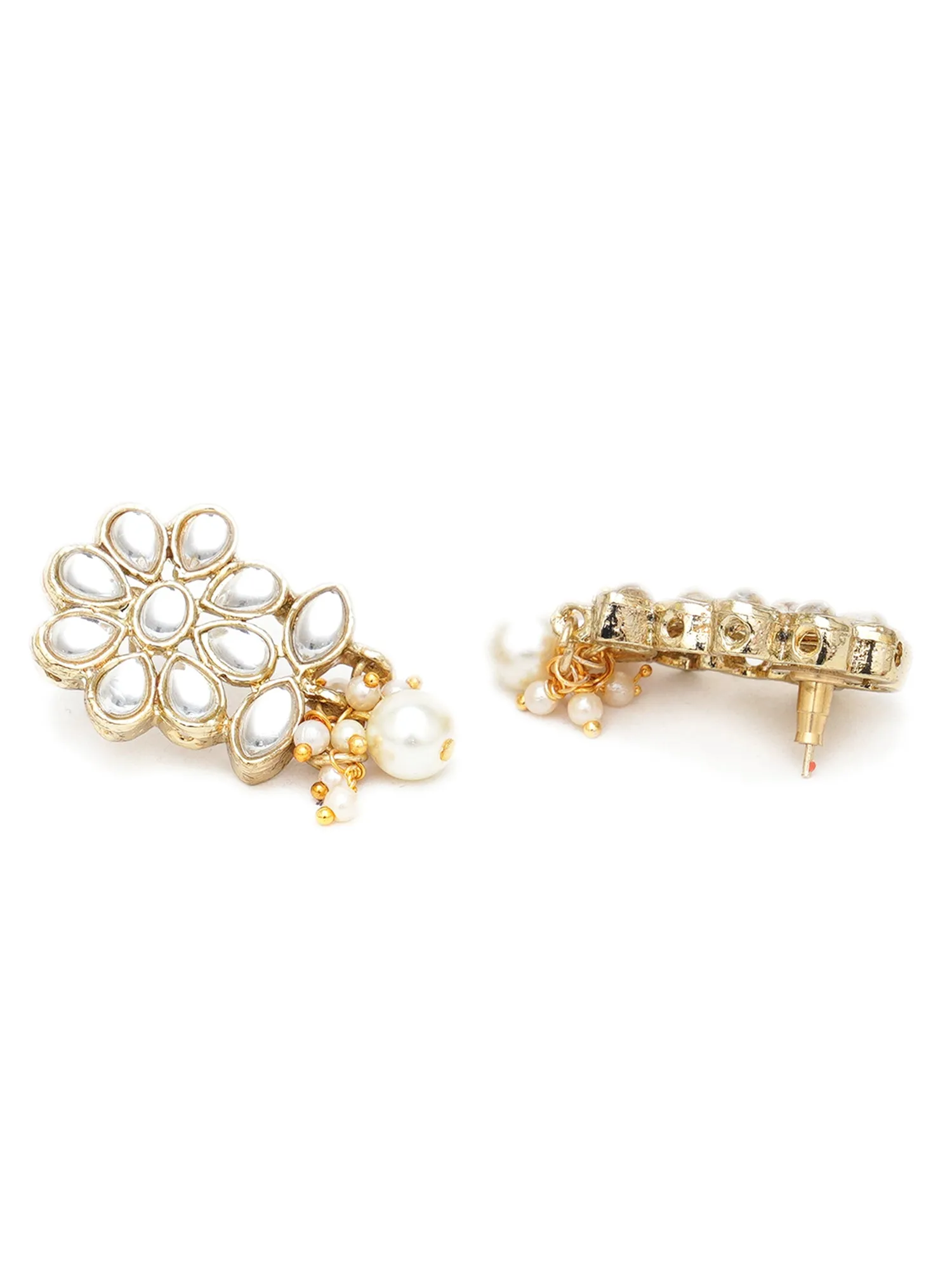 Karatcart Set of 3 Handcrafted Kundan Earrings Combo for Women