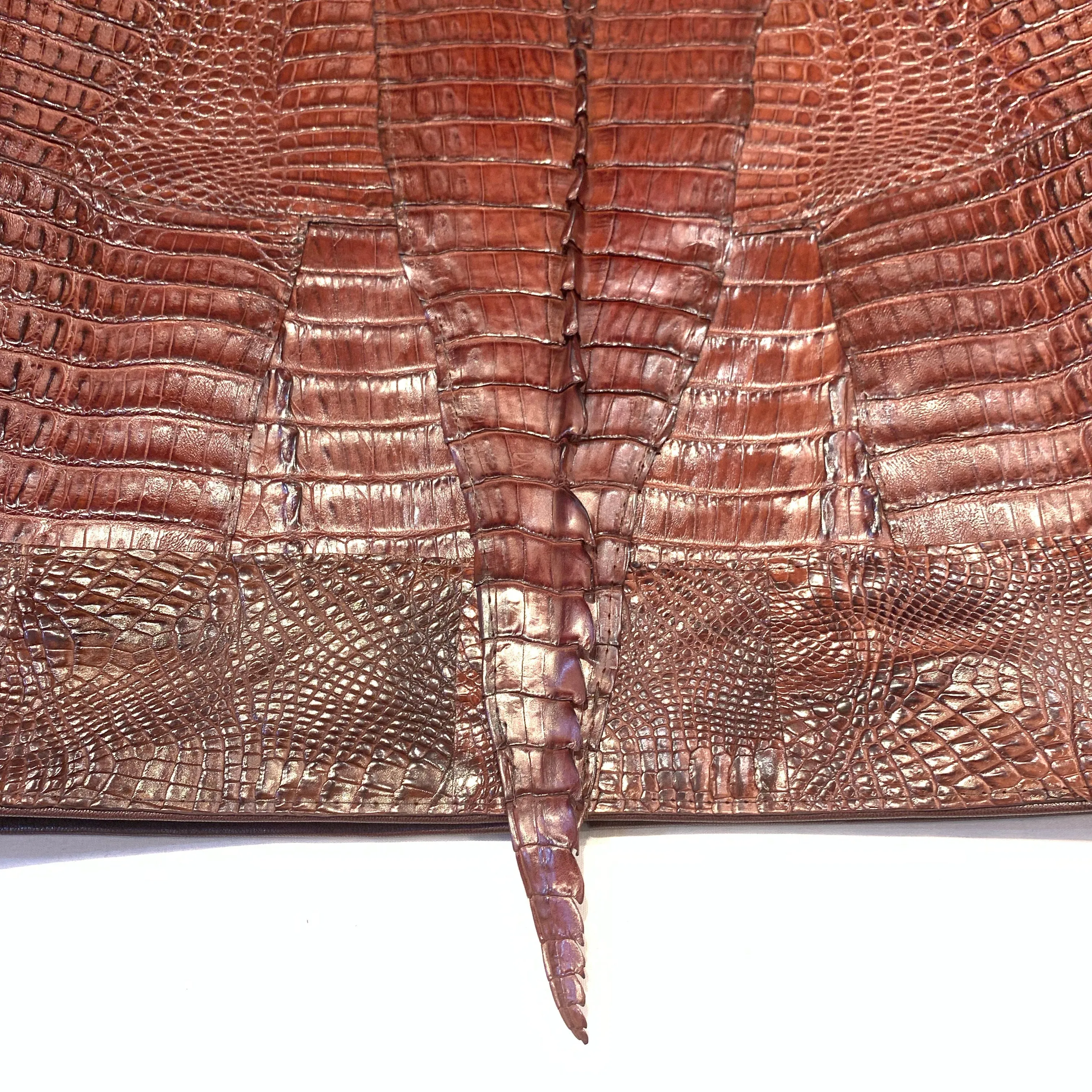 Kashani Men's Choclate All-Over Alligator Skin Bomber Jacket