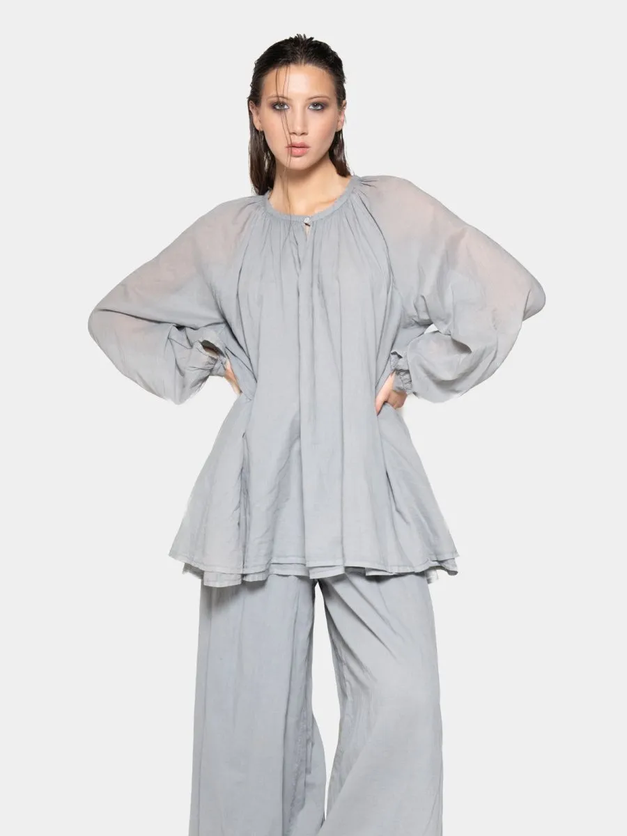 Keyhole Neck Long Sleeve Top