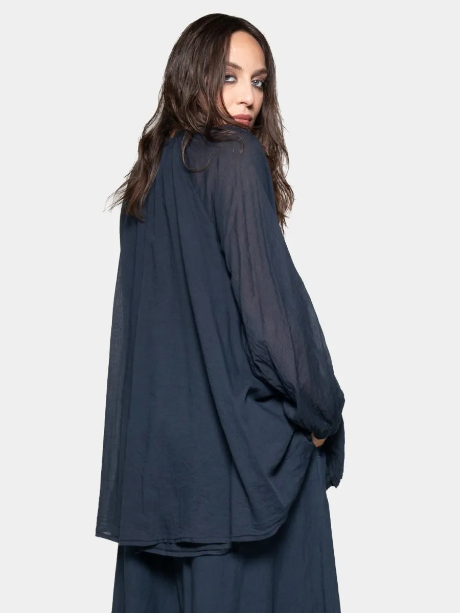 Keyhole Neck Long Sleeve Top