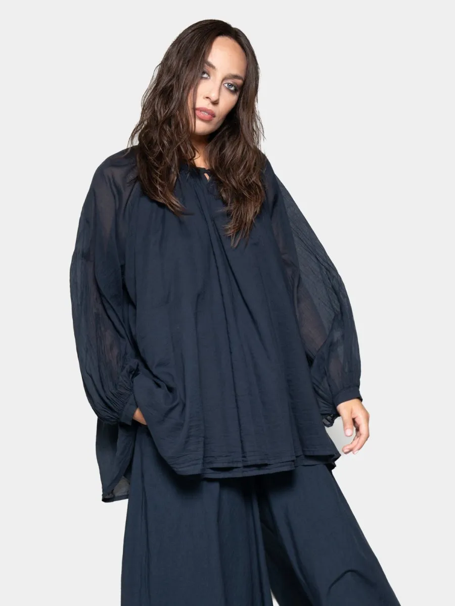 Keyhole Neck Long Sleeve Top