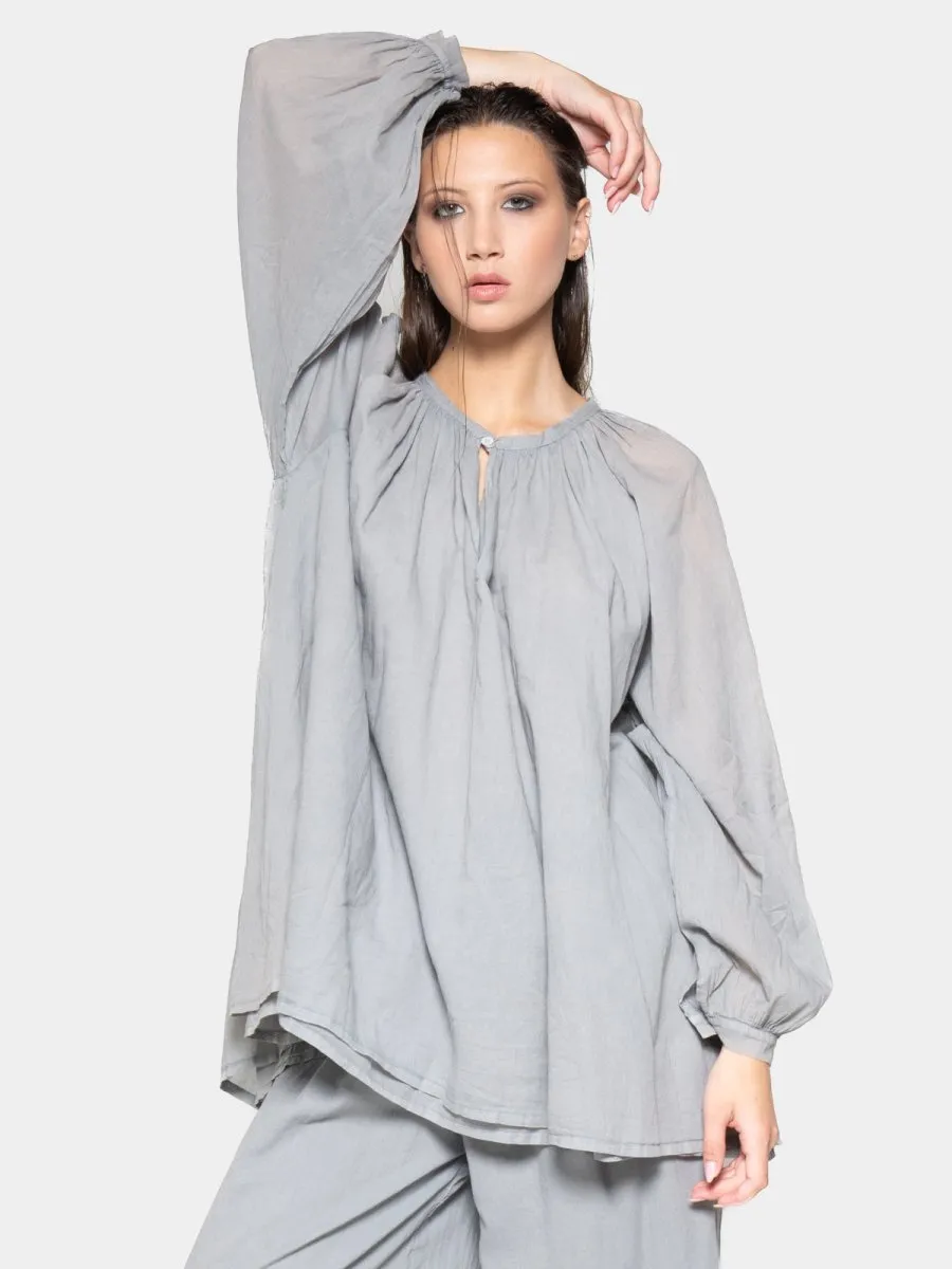 Keyhole Neck Long Sleeve Top