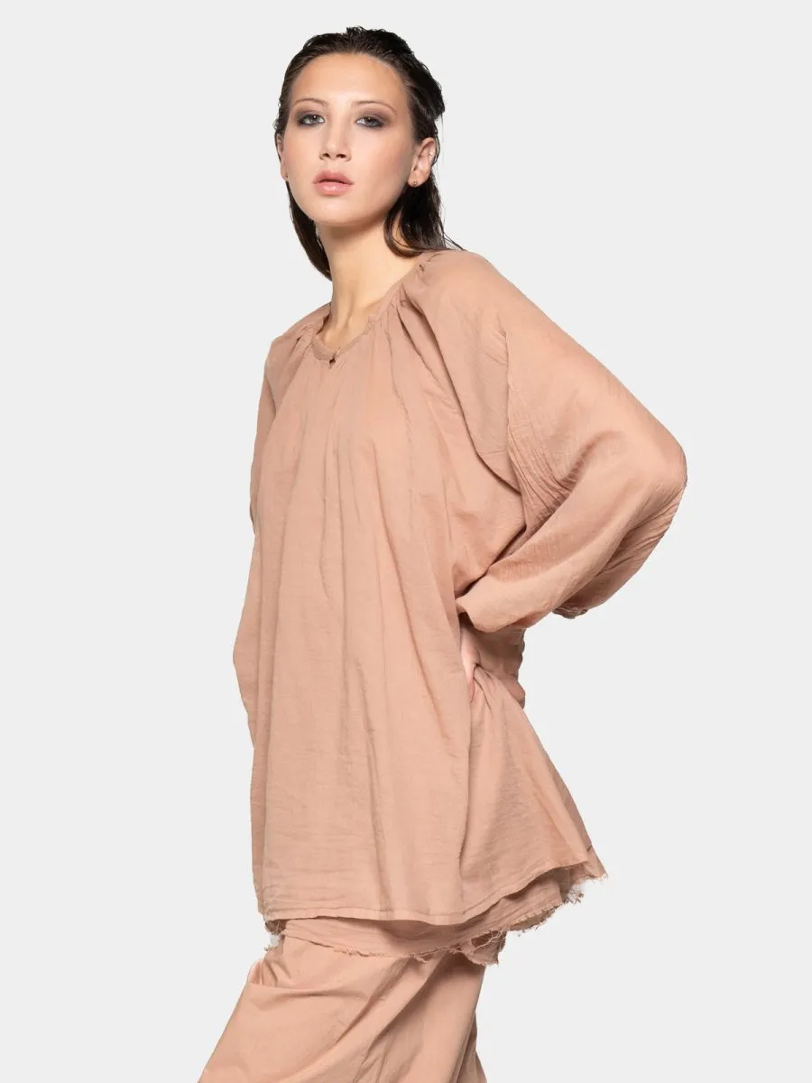 Keyhole Neck Long Sleeve Top