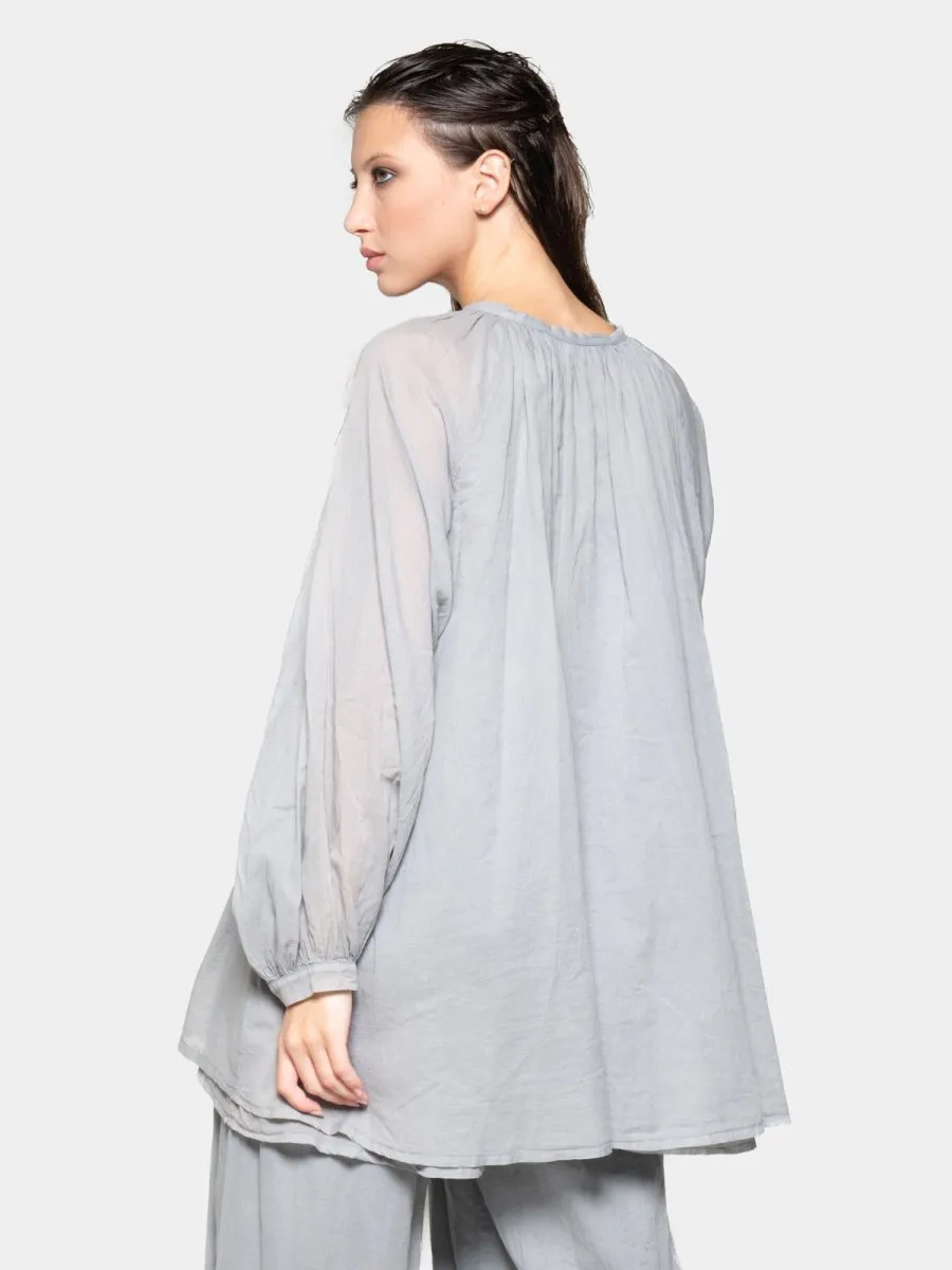 Keyhole Neck Long Sleeve Top