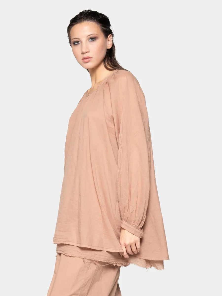 Keyhole Neck Long Sleeve Top