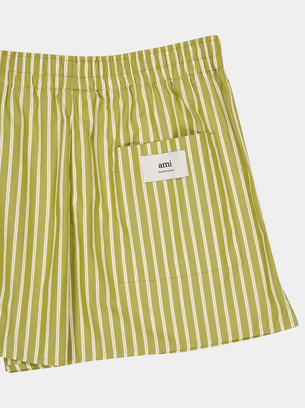 Khaki Cotton Elasticated Shorts