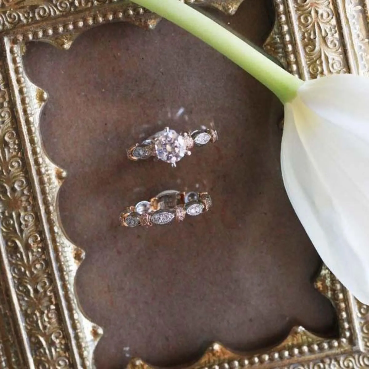 Kirk Kara "Dahlia" Leaf Inspired Diamond Engagement Ring