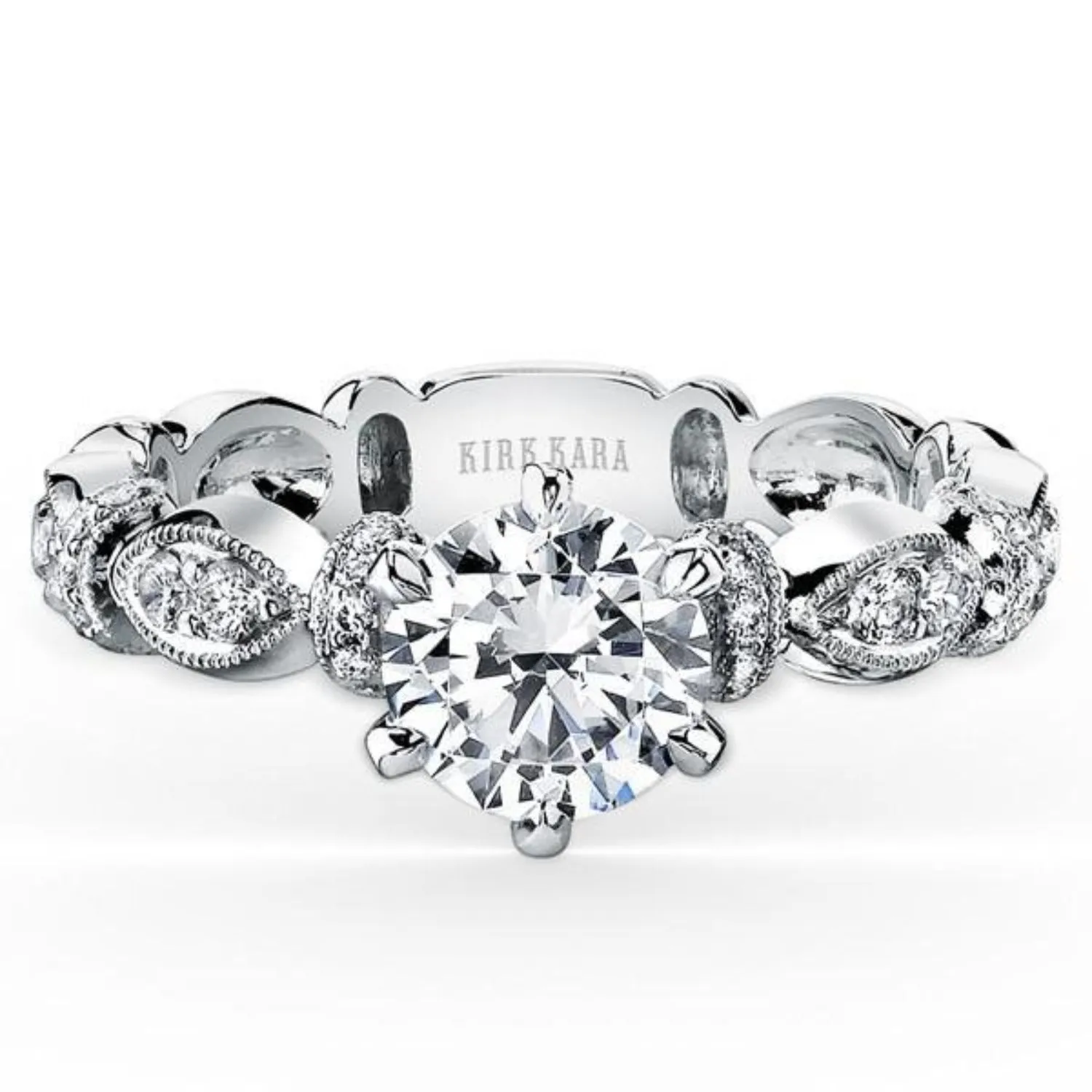 Kirk Kara "Dahlia" Leaf Inspired Diamond Engagement Ring