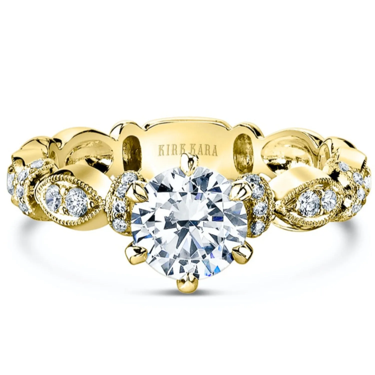 Kirk Kara "Dahlia" Leaf Inspired Diamond Engagement Ring