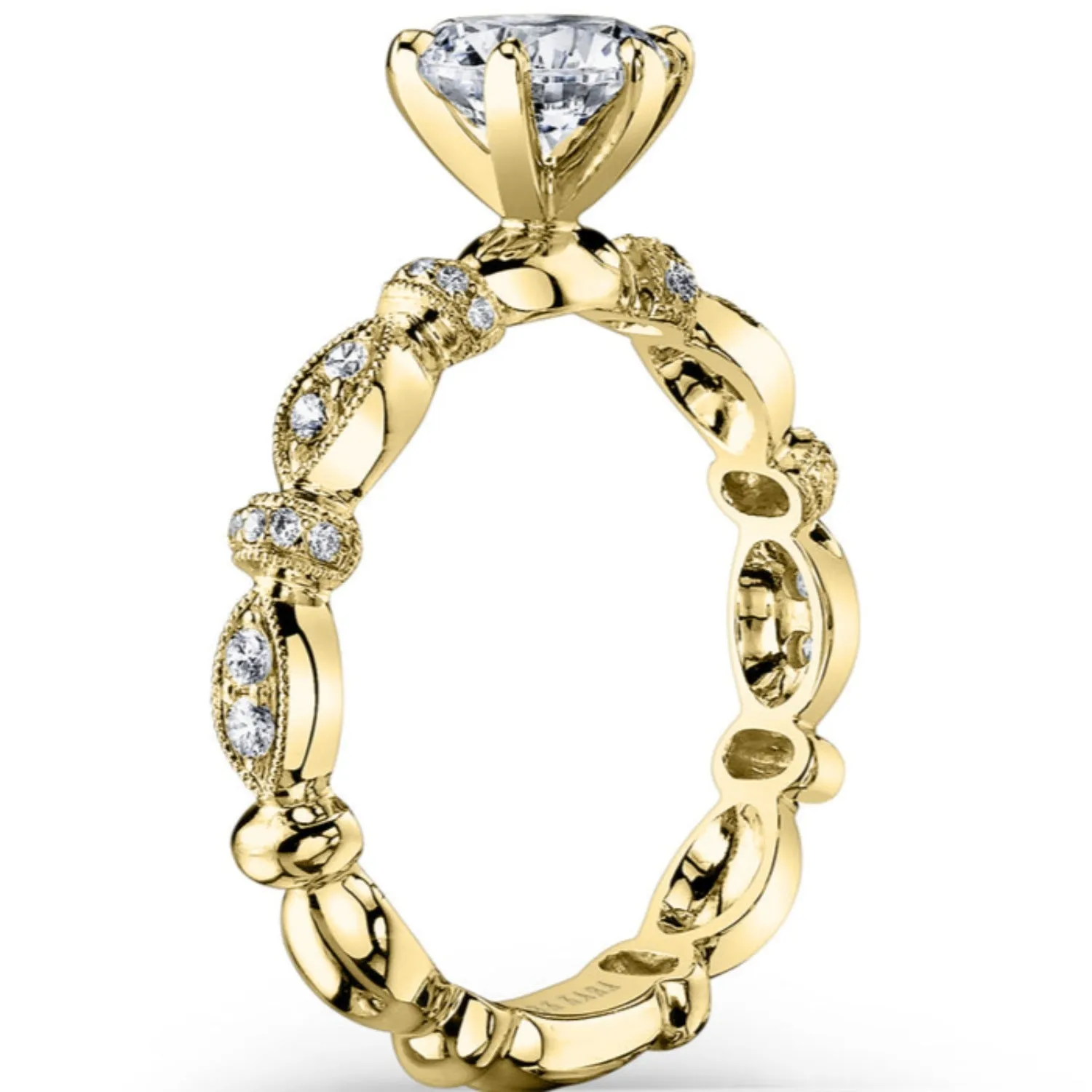 Kirk Kara "Dahlia" Leaf Inspired Diamond Engagement Ring