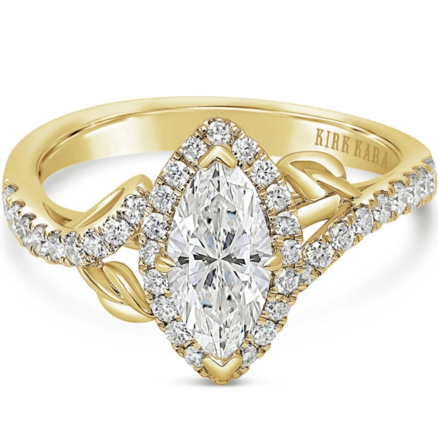 Kirk Kara "Dahlia" Marquise Cut Halo Diamond Engagement Ring
