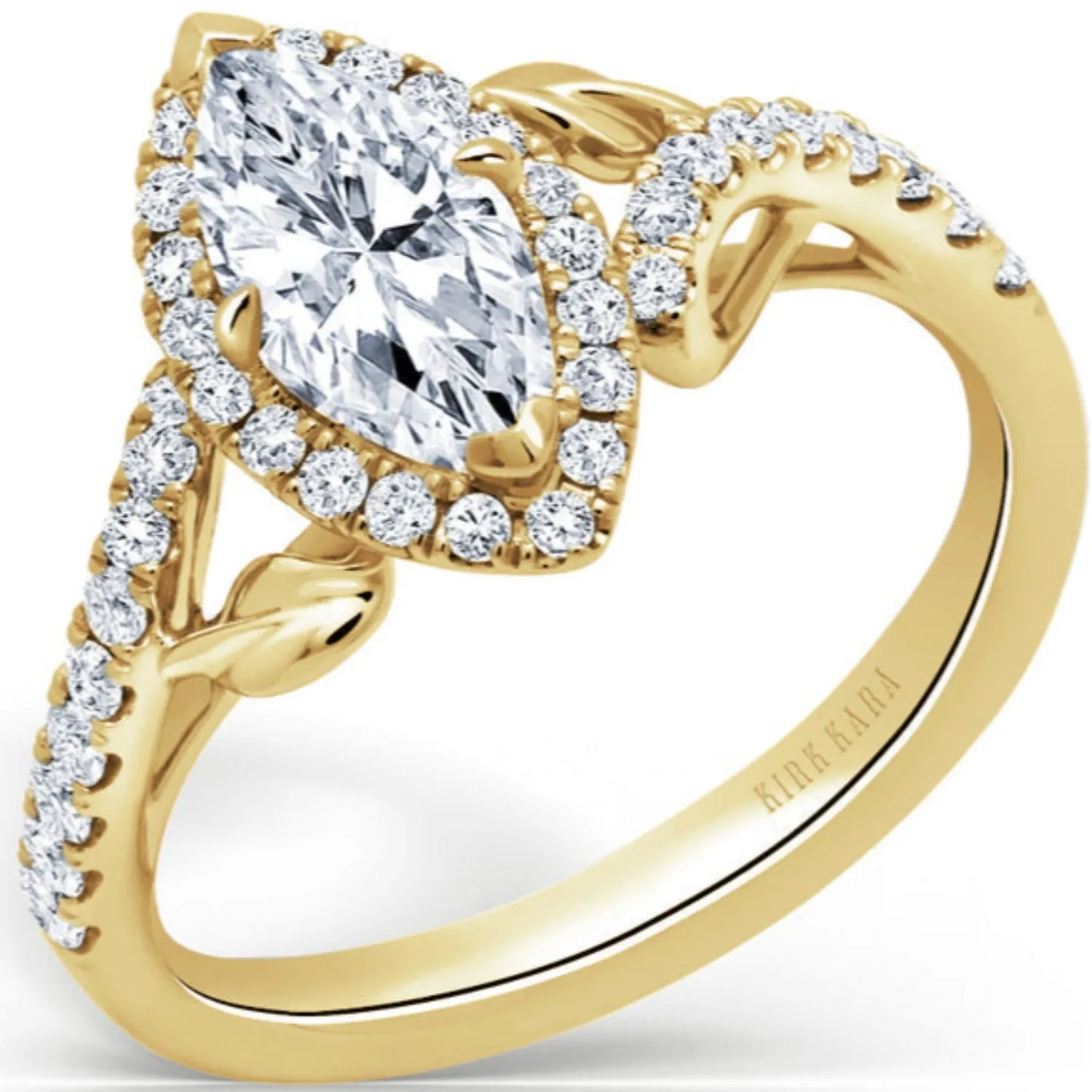 Kirk Kara "Dahlia" Marquise Cut Halo Diamond Engagement Ring