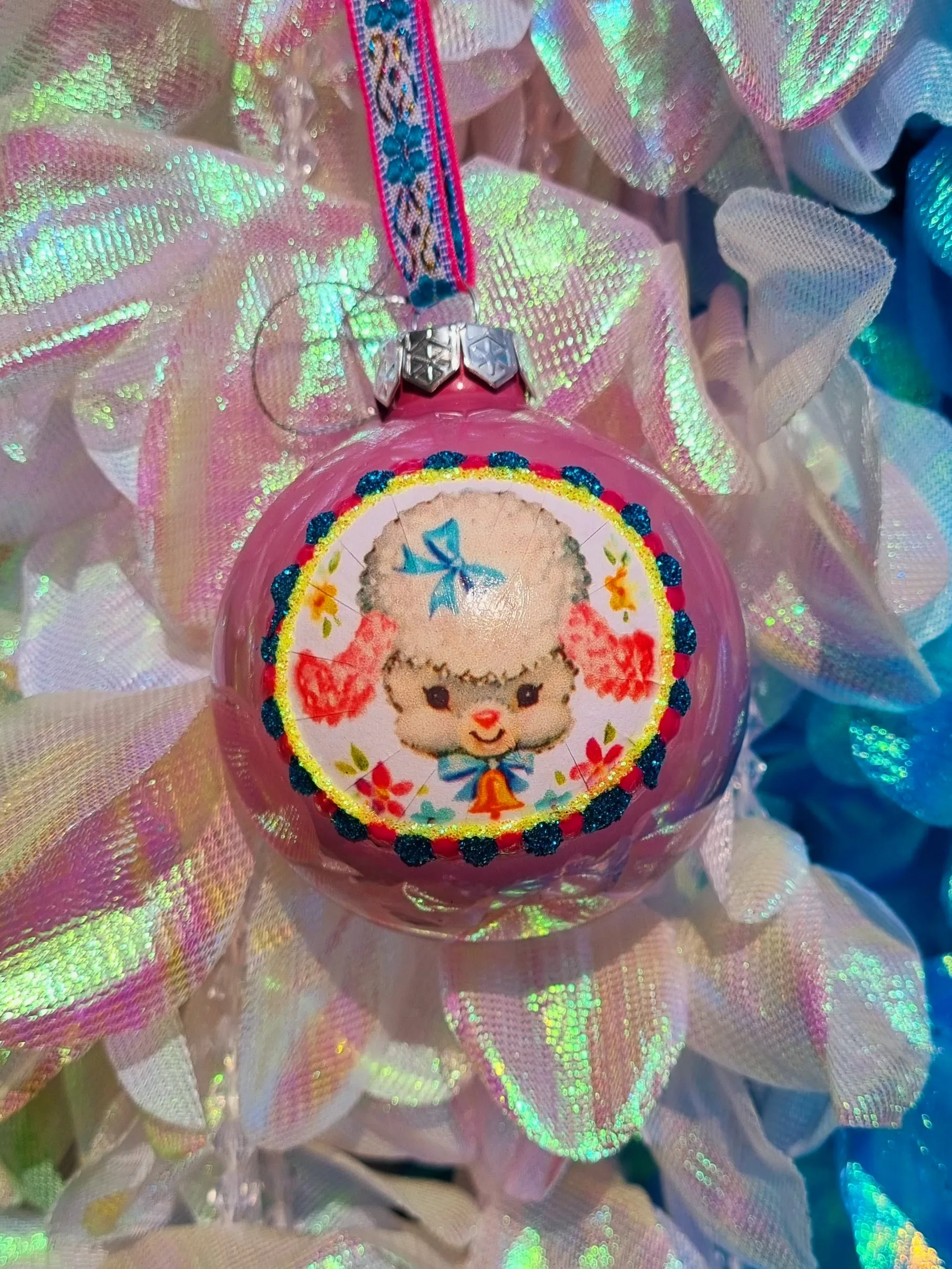 Kitsch vintage cuties glass baubles