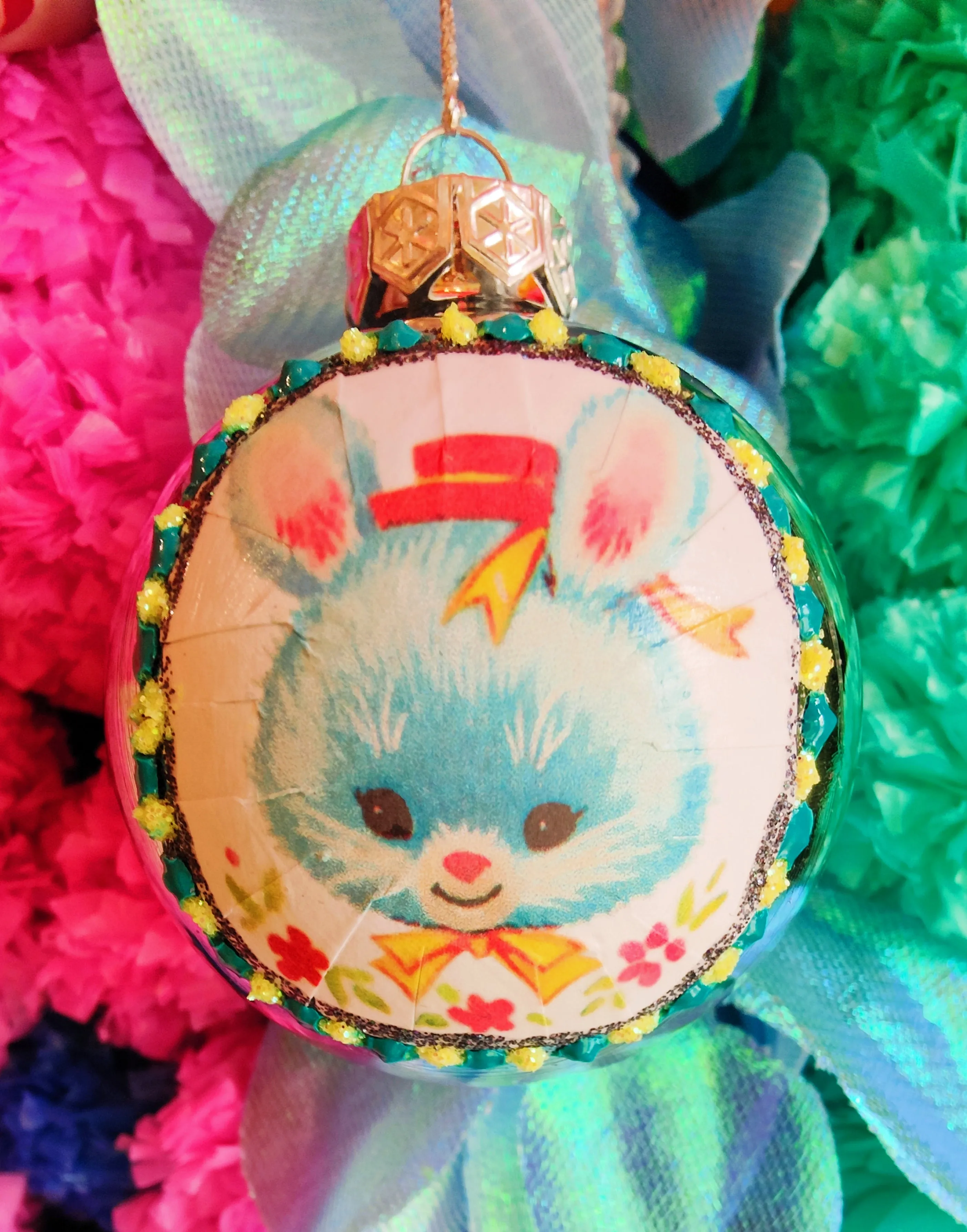 Kitsch vintage cuties glass baubles