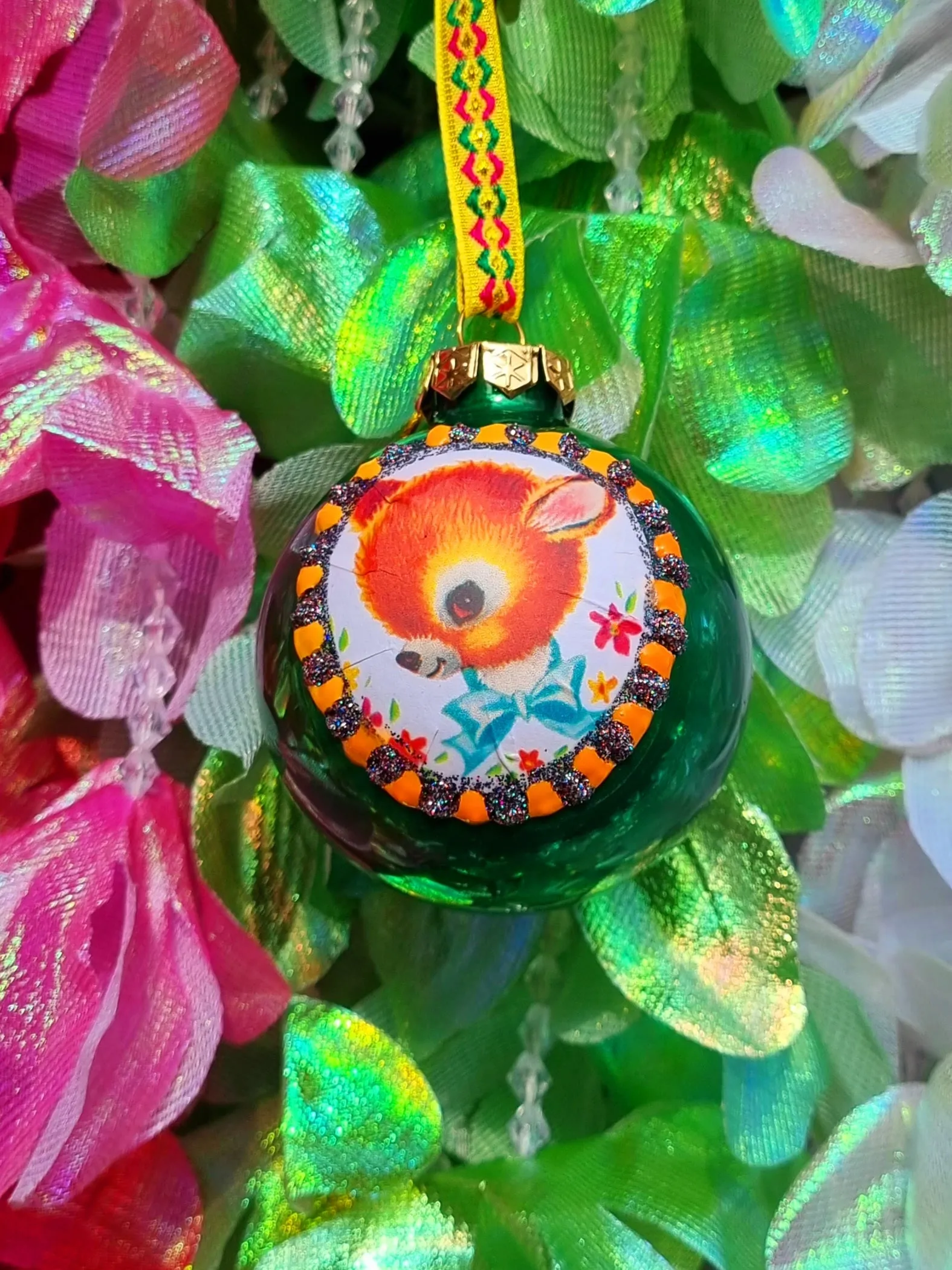 Kitsch vintage cuties glass baubles