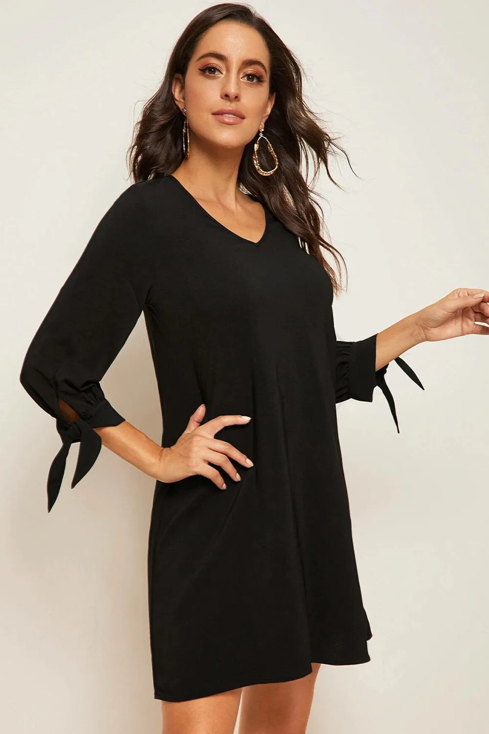 Knotted Cuff Dress