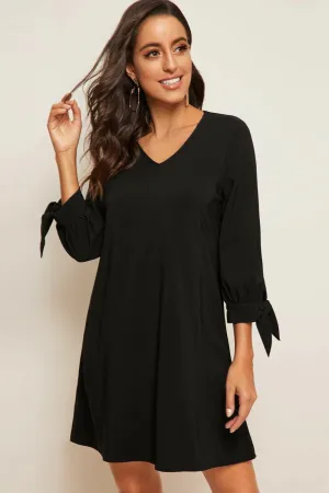 Knotted Cuff Dress