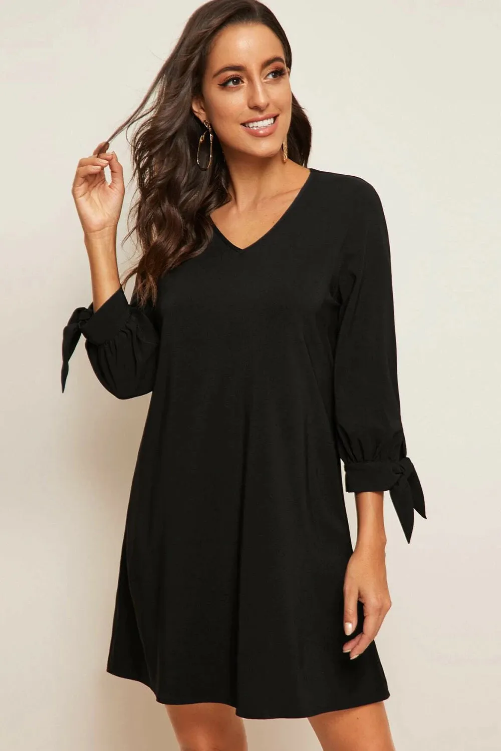 Knotted Cuff Dress