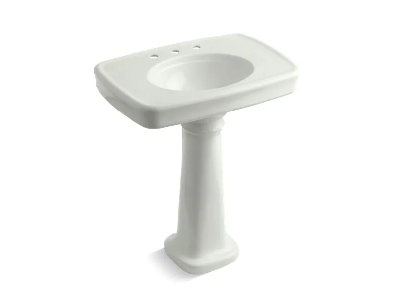KOHLER K-2347-8 Bancroft 30" pedestal bathroom sink with 8" widespread faucet holes