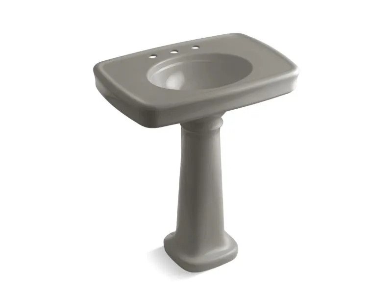 KOHLER K-2347-8 Bancroft 30" pedestal bathroom sink with 8" widespread faucet holes