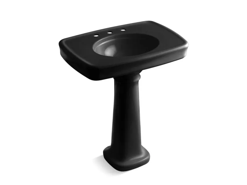 KOHLER K-2347-8 Bancroft 30" pedestal bathroom sink with 8" widespread faucet holes