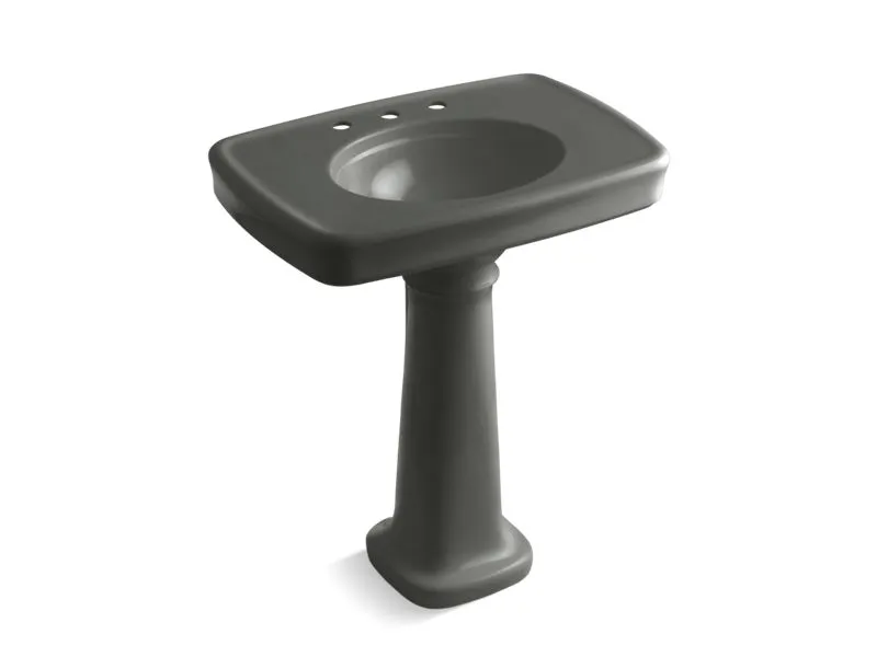 KOHLER K-2347-8 Bancroft 30" pedestal bathroom sink with 8" widespread faucet holes