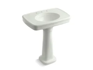 KOHLER K-2347-8 Bancroft 30" pedestal bathroom sink with 8" widespread faucet holes