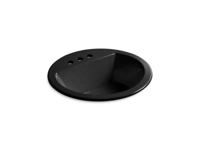 KOHLER K-2714-4 Bryant Round Drop-in bathroom sink with 4" centerset faucet holes