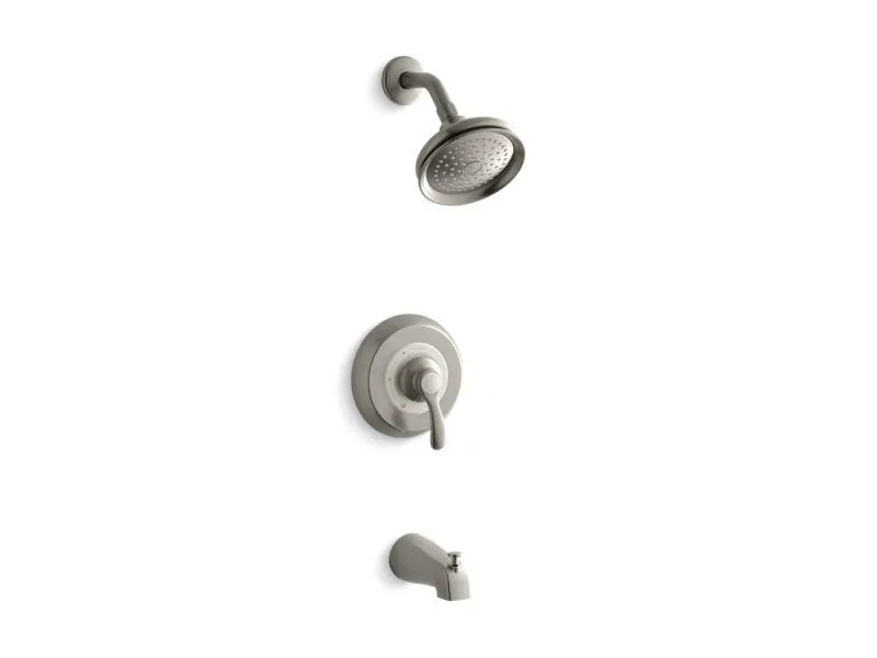 KOHLER K-TS12007-4S Fairfax Rite-Temp(R) bath and shower valve trim with lever handle, slip-fit spout and 2.5 gpm showerhead