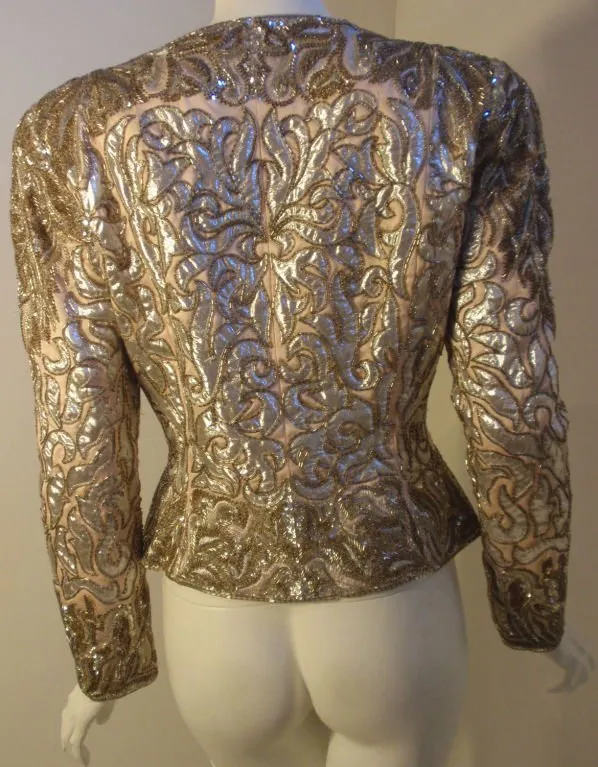 LACLEDE'S 1980s Light Pink Silk Evening Jacket with Beading