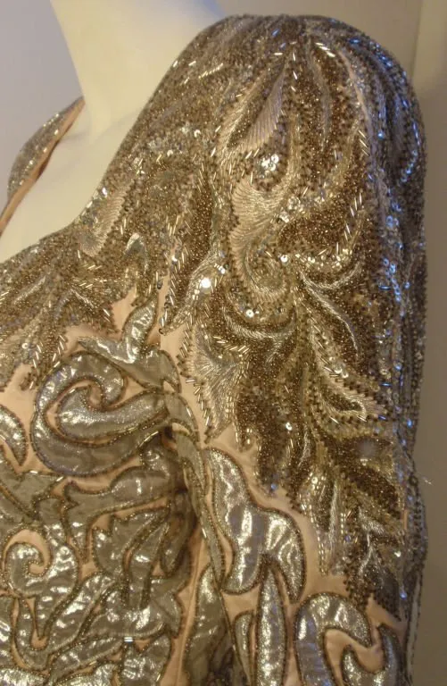 LACLEDE'S 1980s Light Pink Silk Evening Jacket with Beading