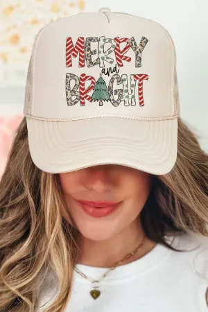 Leopard Merry And Bright Otto Khaki Foam Front Trucker Hat