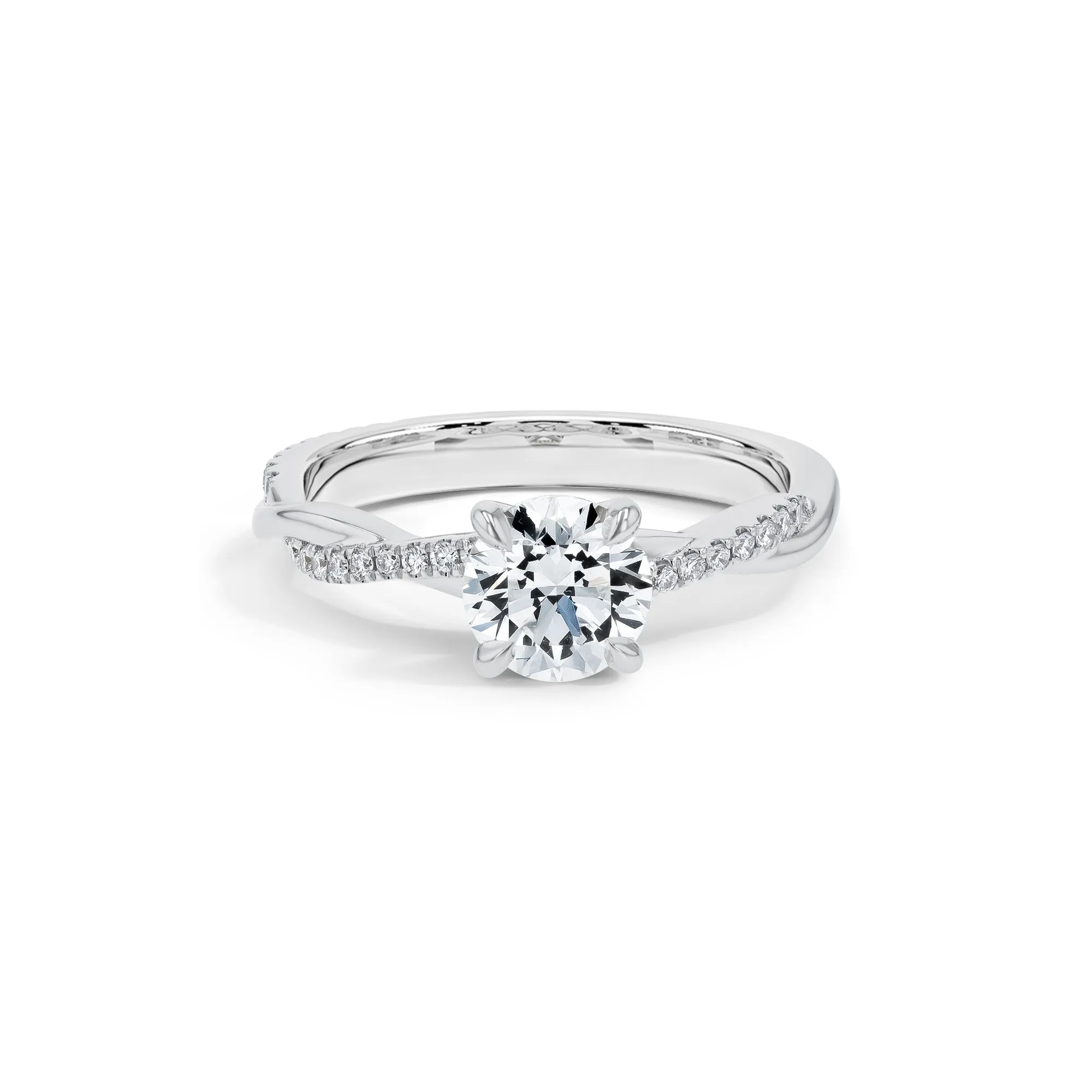 Luna Twist 1 ct. Lab Grown Diamond Engagement Ring in 18K White Gold