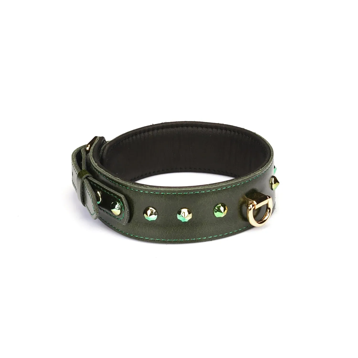 Luxury Green Collar with Gemstones