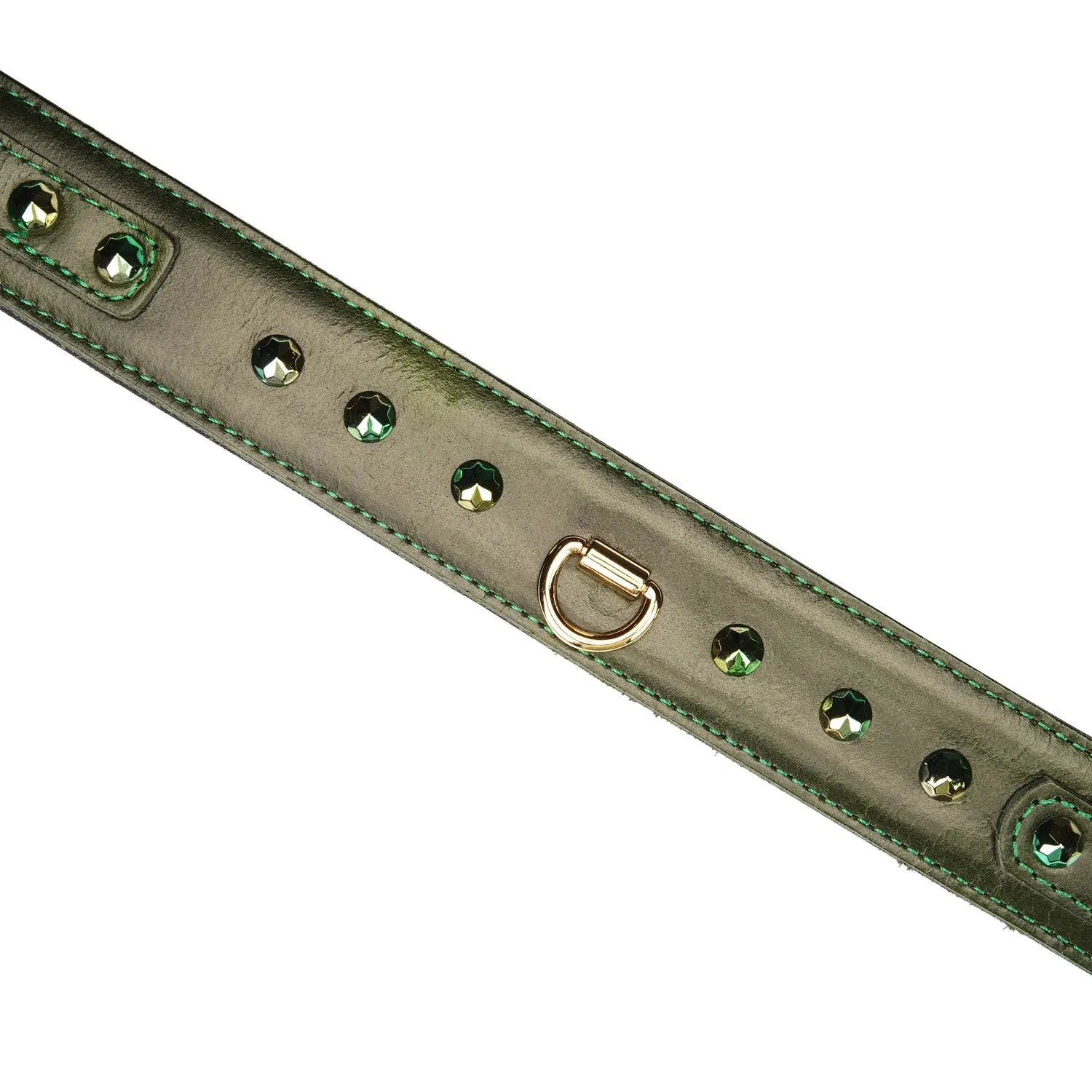 Luxury Green Collar with Gemstones