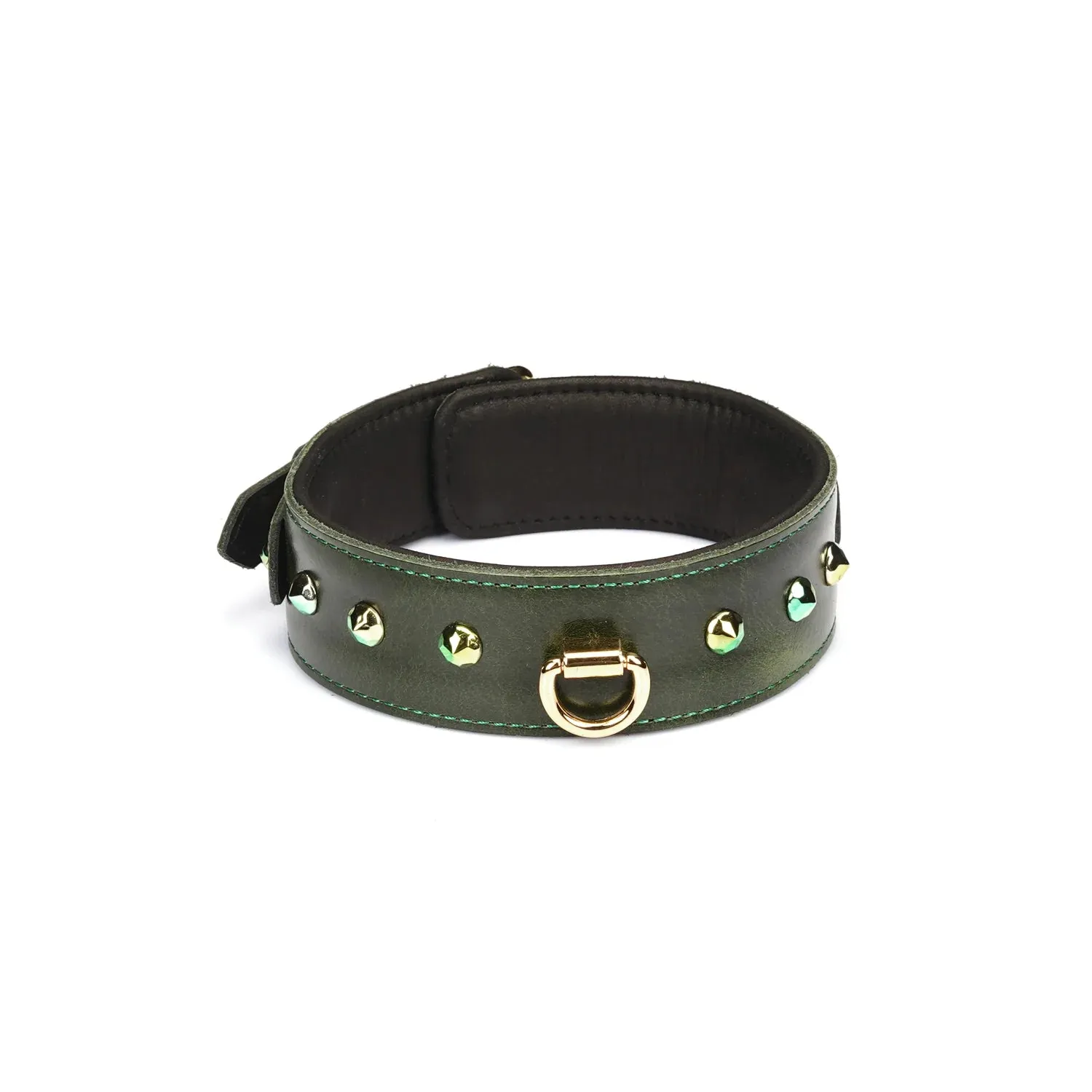 Luxury Green Collar with Gemstones