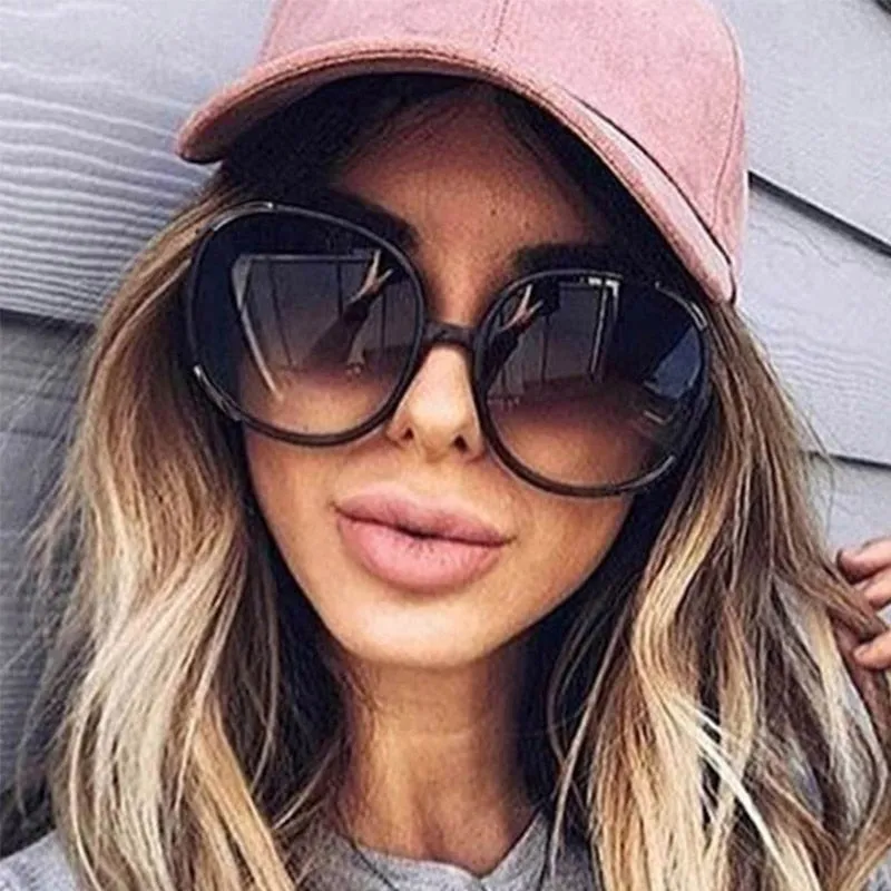 luxury round 2020 sunglasses woman Oversized female glasses gradient fashion