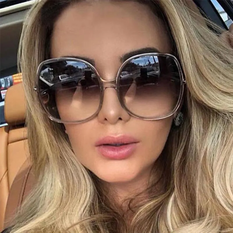 luxury round 2020 sunglasses woman Oversized female glasses gradient fashion