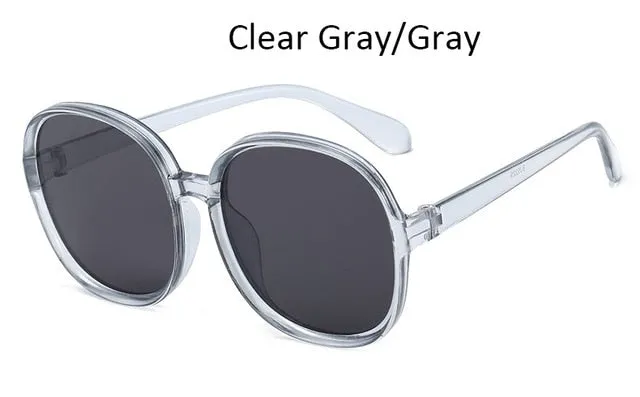 luxury round 2020 sunglasses woman Oversized female glasses gradient fashion