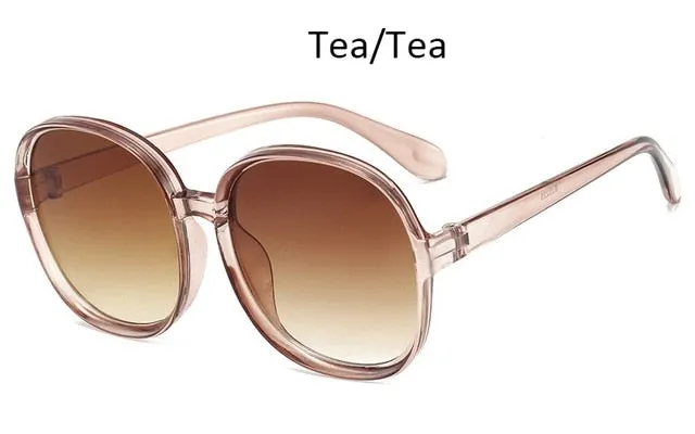 luxury round 2020 sunglasses woman Oversized female glasses gradient fashion